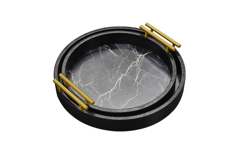 Darrahopens Home & Garden > Decor > Vases & Table Decor Maison Round Tray - Set of 2 - Black