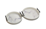 Darrahopens Home & Garden > Decor > Vases & Table Decor Maison Round Tray - Set of 2 - White