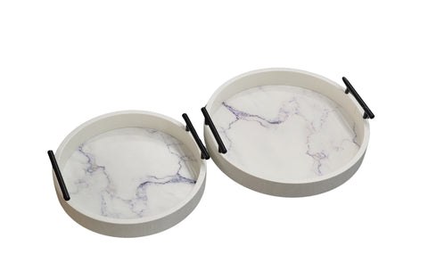 Darrahopens Home & Garden > Decor > Vases & Table Decor Maison Round Tray - Set of 2 - White