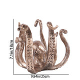 Darrahopens Home & Garden > Decor > Vases & Table Decor Multi-Functional Octopus Sculpture – Decorative Resin Cup Holder & Jewelry Organizer, Unique Home Accent for Living Room, Office, or Desk (Bronze)