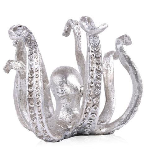 Darrahopens Home & Garden > Decor > Vases & Table Decor Multi-Functional Octopus Sculpture – Decorative Resin Cup Holder & Jewelry Organizer, Unique Home Accent for Living Room, Office, or Desk (Silver)