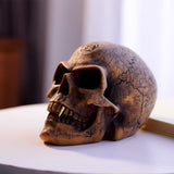 Darrahopens Home & Garden > Decor > Vases & Table Decor Mystic Runic Skull Statue with Gold Fang - Hand-Painted Resin Figurine for Gothic & Halloween Decor