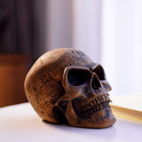 Darrahopens Home & Garden > Decor > Vases & Table Decor Mystic Runic Skull Statue with Gold Fang - Hand-Painted Resin Figurine for Gothic & Halloween Decor