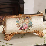 Darrahopens Home & Garden > Decor > Vases & Table Decor Natural Resin European Storage Box, Hand-Painted with Blooming Flowers – A Practical Storage Container and a Romantic Home Art Piece./Pearl powder In Australia - Darrahopens
