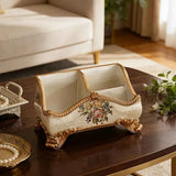 Darrahopens Home & Garden > Decor > Vases & Table Decor Natural Resin European Storage Box, Hand-Painted with Blooming Flowers – A Practical Storage Container and a Romantic Home Art Piece./Pearl powder In Australia - Darrahopens