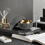 Darrahopens Home & Garden > Decor > Vases & Table Decor Nordic industrial style concrete ashtray, handcrafted with natural texture, detachable stainless steel bowl with anti-ash lid — easy to clean, durable, suitable for living rooms, bars, offices, ideal gift for Father’s Day, Christmas, housewarming.（BLACK)