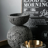 Darrahopens Home & Garden > Decor > Vases & Table Decor Nordic industrial style concrete ashtray, handcrafted with natural texture, detachable stainless steel bowl with anti-ash lid — easy to clean, durable, suitable for living rooms, bars, offices, ideal gift for Father’s Day, Christmas, housewarming.（BLACK)