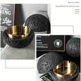 Darrahopens Home & Garden > Decor > Vases & Table Decor Nordic industrial style concrete ashtray, handcrafted with natural texture, detachable stainless steel bowl with anti-ash lid — easy to clean, durable, suitable for living rooms, bars, offices, ideal gift for Father’s Day, Christmas, housewarming.（BLACK)