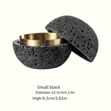 Darrahopens Home & Garden > Decor > Vases & Table Decor Nordic industrial style concrete ashtray, handcrafted with natural texture, detachable stainless steel bowl with anti-ash lid — easy to clean, durable, suitable for living rooms, bars, offices, ideal gift for Father’s Day, Christmas, housewarming.（BLACK)