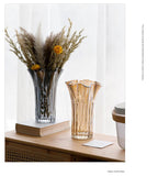 Darrahopens Home & Garden > Decor > Vases & Table Decor Nordic-Style Glass Vase - Elegant Fluted Flower Vase for Home Decor(Pink)