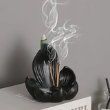 Darrahopens Home & Garden > Decor > Vases & Table Decor One lotus-shaped incense cone, a multifunctional home decoration piece, suitable for yoga and meditation.（black)
