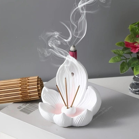 Darrahopens Home & Garden > Decor > Vases & Table Decor One lotus-shaped incense cone, a multifunctional home decoration piece, suitable for yoga and meditation.(golden)