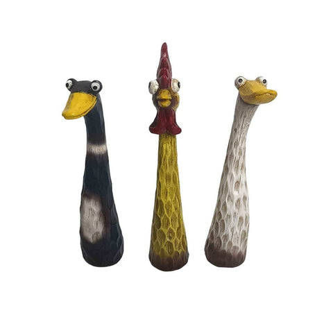 Darrahopens Home & Garden > Decor > Vases & Table Decor Outdoor Garden Decor Chicken, Duck & Goose Resin Animal Statues, Fun Lawn Ornaments for Farmhouse or Microlandscape Design, Weatherproof & Durable