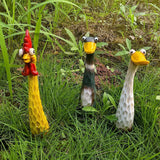Darrahopens Home & Garden > Decor > Vases & Table Decor Outdoor Garden Decor Chicken, Duck & Goose Resin Animal Statues, Fun Lawn Ornaments for Farmhouse or Microlandscape Design, Weatherproof & Durable