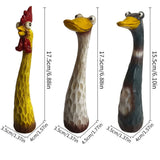 Darrahopens Home & Garden > Decor > Vases & Table Decor Outdoor Garden Decor Chicken, Duck & Goose Resin Animal Statues, Fun Lawn Ornaments for Farmhouse or Microlandscape Design, Weatherproof & Durable