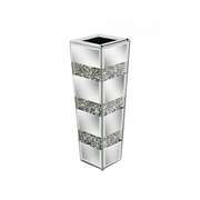 Darrahopens Home & Garden > Decor > Vases & Table Decor P&P Silver Diamond Inlaid Table Vase, Modern Decorative Centerpiece for Home