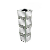 Darrahopens Home & Garden > Decor > Vases & Table Decor P&P Silver Diamond Inlaid Table Vase, Modern Decorative Centerpiece for Home
