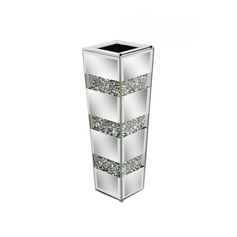 Darrahopens Home & Garden > Decor > Vases & Table Decor P&P Silver Diamond Inlaid Table Vase, Modern Decorative Centerpiece for Home