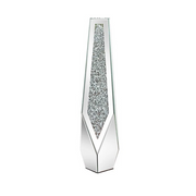 Darrahopens Home & Garden > Decor > Vases & Table Decor P&P Silver Sparkling Diamond Floor Vase with Glass Inlay for Modern Living Room Decoration