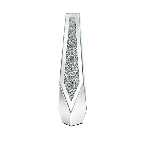 Darrahopens Home & Garden > Decor > Vases & Table Decor P&P Silver Sparkling Diamond Floor Vase with Glass Inlay for Modern Living Room Decoration