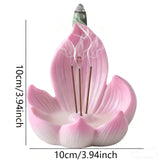 Darrahopens Home & Garden > Decor > Vases & Table Decor Pink Zen Lotus Waterfall Backflow Aroma Diffuser - Premium Elegant Resin Craft for Meditation & Yoga, 10cm Compact Design