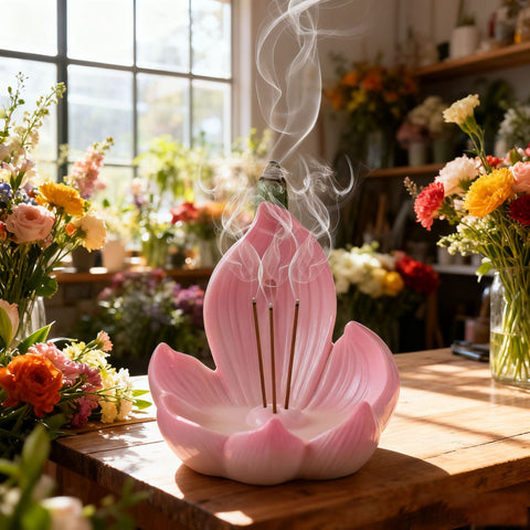 Darrahopens Home & Garden > Decor > Vases & Table Decor Pink Zen Lotus Waterfall Backflow Aroma Diffuser - Premium Elegant Resin Craft for Meditation & Yoga, 10cm Compact Design