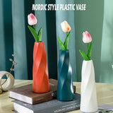 Darrahopens Home & Garden > Decor > Vases & Table Decor Plastic Vase Imitation Ceramic Flower Pot Table Arrangement Dark Blue