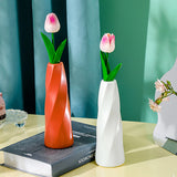 Darrahopens Home & Garden > Decor > Vases & Table Decor Plastic Vase Imitation Ceramic Flower Pot Table Arrangement Dark Blue
