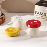 Darrahopens Home & Garden > Decor > Vases & Table Decor Red Stylish Mushroom Ceramic Toothpick Holder and Cotton Swab Jar for Home Kitchen Table Decor(Excluding cotton swabs, dental floss, etc.)