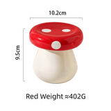 Darrahopens Home & Garden > Decor > Vases & Table Decor Red Stylish Mushroom Ceramic Toothpick Holder and Cotton Swab Jar for Home Kitchen Table Decor(Excluding cotton swabs, dental floss, etc.)