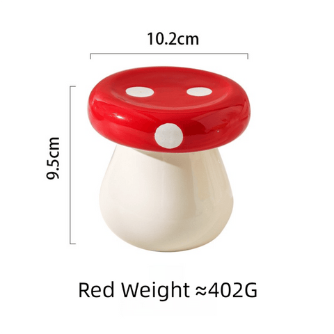 Darrahopens Home & Garden > Decor > Vases & Table Decor Red Stylish Mushroom Ceramic Toothpick Holder and Cotton Swab Jar for Home Kitchen Table Decor(Excluding cotton swabs, dental floss, etc.)