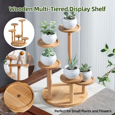 Darrahopens Home & Garden > Decor > Vases & Table Decor Round Tabletop Flower Stand Balcony Storage Shelf Display Rack Indoor Outdoor