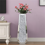Darrahopens Home & Garden > Decor > Vases & Table Decor Silver Mirrored Floor Vase Luxury Diamond Flower Vase Living Room Home Office