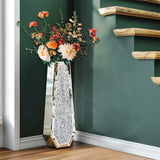 Darrahopens Home & Garden > Decor > Vases & Table Decor Silver Mirrored Floor Vase Luxury Diamond Flower Vase Living Room Home Office