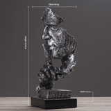 Darrahopens Home & Garden > Decor > Vases & Table Decor Silver Modern 'Silence is Golden' Abstract Sculpture - Nordic Resin Art Statue for Office & Living Room Decor