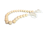 Darrahopens Home & Garden > Decor > Vases & Table Decor Small Beads & Large Length Wooden Garland With Tassel - White