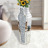Darrahopens Home & Garden > Decor > Vases & Table Decor Sparkling Crushed Diamond Mirrored Floor Vase Tall Silver Glass Fake Flower Vase