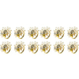 Darrahopens Home & Garden > Decor > Vases & Table Decor Sunflower and Daisy Napkin Rings Set of 12 Gold Bee Design for Formal and Casual Dining