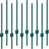 Darrahopens Home & Garden > Decor > Vases & Table Decor VEVOR 3 Feet Fence Post, 10 Pack U-Channel Heavy Duty Metal Fence Posts, Sturdy Steel Fence Stakes for Garden Yard, Lawn, Farms and Outdoor Wire Fencing, Green