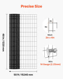Darrahopens Home & Garden > Decor > Vases & Table Decor VEVOR Farm Fence,  122cm x 15.2m, 2 x 4 in Mesh 14 Gauge Galvanized Steel Wire Fencing for Cattle, Hog & Sheep , Heavy Duty Vinyl Coated Livestock Fence for Animal Enclosures, Cage Wire, Garden Fences
