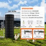 Darrahopens Home & Garden > Decor > Vases & Table Decor VEVOR Hardware Cloth, 24'' x 50' Galvanized Wire Mesh Roll, 16 Gauge Chicken Wire Fence Roll, Vinyl Coating Metal Wire Mesh for Chicken Coop Barrier, Rabbit Snake Fences, Poultry Enclosures