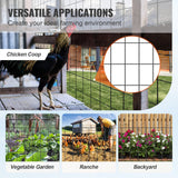 Darrahopens Home & Garden > Decor > Vases & Table Decor VEVOR Hardware Cloth, 24'' x 50' Galvanized Wire Mesh Roll, 16 Gauge Chicken Wire Fence Roll, Vinyl Coating Metal Wire Mesh for Chicken Coop Barrier, Rabbit Snake Fences, Poultry Enclosures