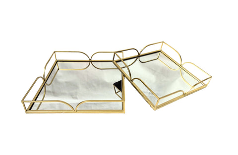 Darrahopens Home & Garden > Decor > Vases & Table Decor Willow Square Tray - Large - Gold