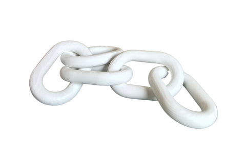 Darrahopens Home & Garden > Decor > Vases & Table Decor Wooden Chain Link Décor - White