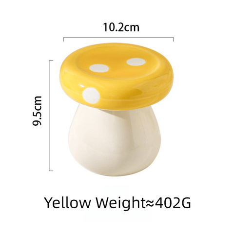 Darrahopens Home & Garden > Decor > Vases & Table Decor Yellow Stylish Mushroom Ceramic Toothpick Holder and Cotton Swab Jar for Home Kitchen Table Decor(Excluding cotton swabs, dental floss, etc.)