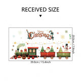 Darrahopens Home & Garden > Decor > Wallpaper 10 PCS Christmas Train with Santa & Snowman PVC Wall Sticker for Australian Shop Windows & Home Decor