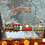 Darrahopens Home & Garden > Decor > Wallpaper 10 PCS Christmas Train with Santa & Snowman PVC Wall Sticker for Australian Shop Windows & Home Decor