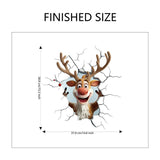 Darrahopens Home & Garden > Decor > Wallpaper 10 PCS Creative 3D Reindeer Peeking Through Wall Christmas PVC Wall Decal for Australian Homes