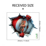 Darrahopens Home & Garden > Decor > Wallpaper 10 PCS Creative 3D Santa Claus Peeking Through Wall Christmas Wall Sticker for Australian Homes