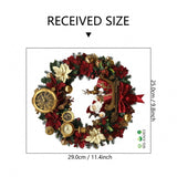Darrahopens Home & Garden > Decor > Wallpaper 10 PCS Festive Christmas Wreath PVC Wall Sticker with Santa, Reindeer & Clocks for Australian Decor